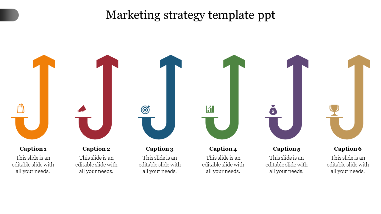 Free - Marketing Strategy Template PPT Slides Presentation 6-Node